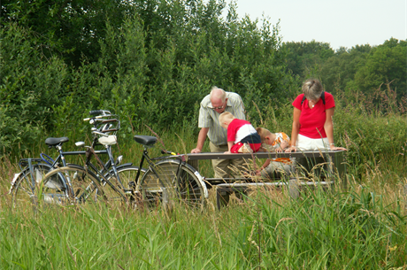 fietsen opa en kind