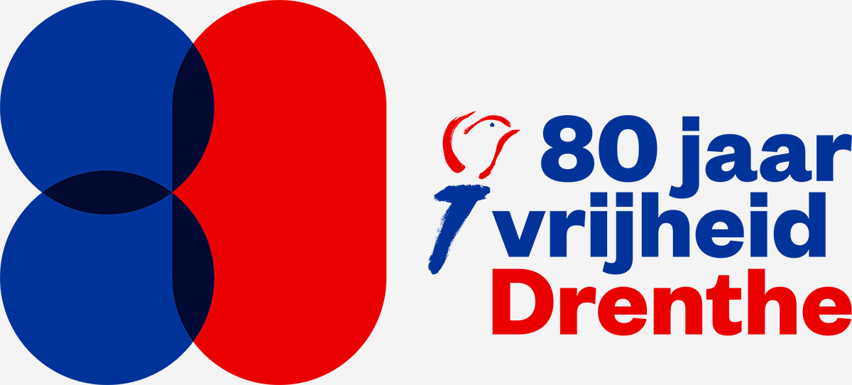 Logo 80 jaar vrijheid in Drenthe